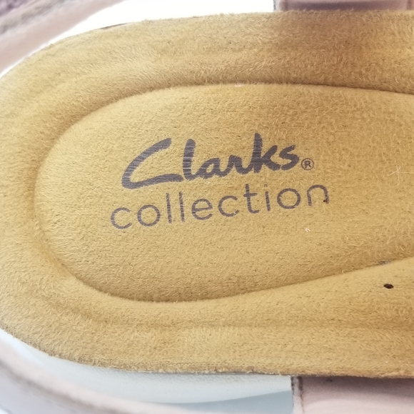 NWOT Clarks April Cove Sandals Blush Leather Cuir Beige Rose, Women's 9.5, SOFT! - Picture 8 of 13